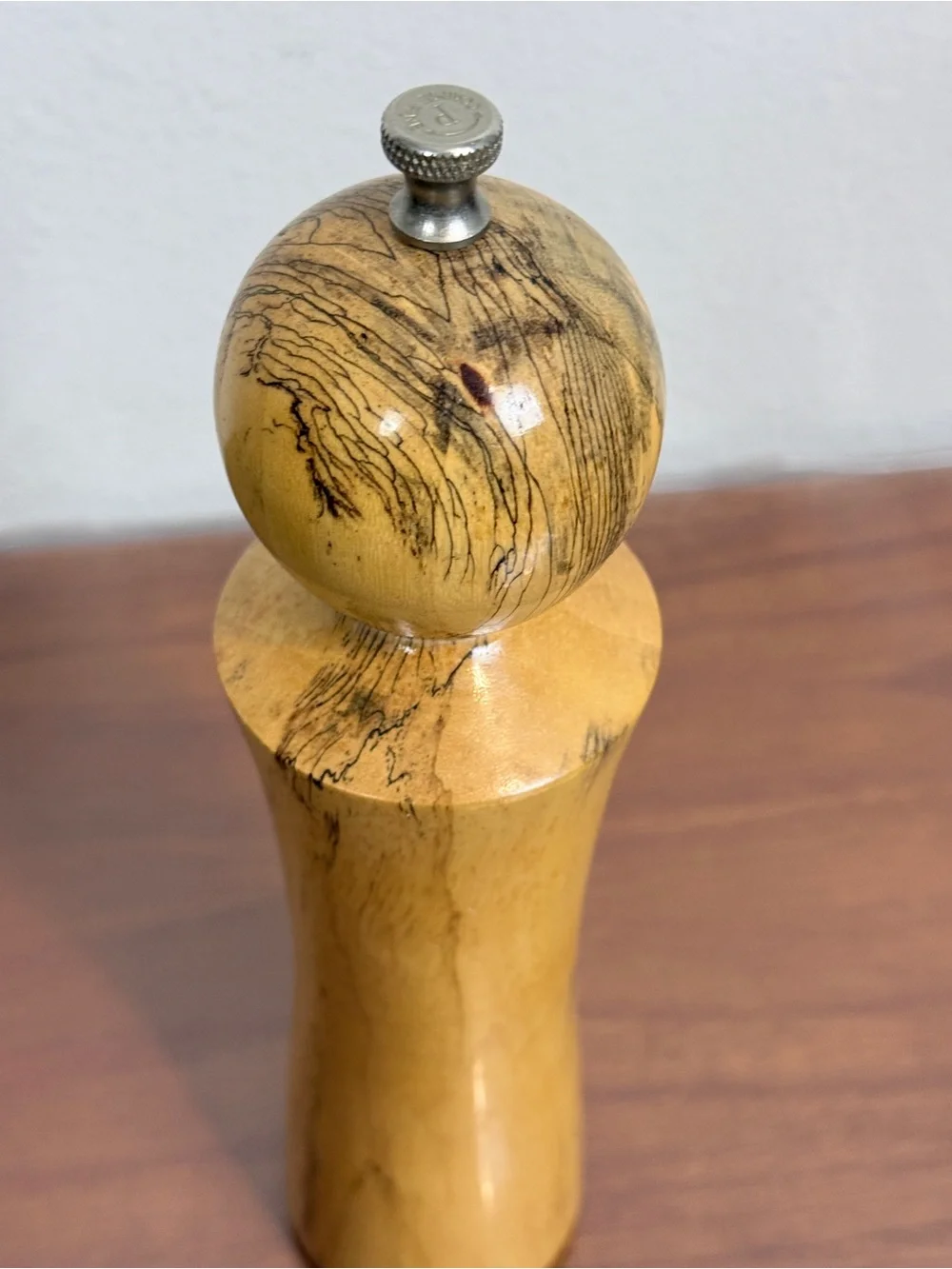 Hand-turned Handmade Spalted Tamarind Wood Pepper Mill 11”